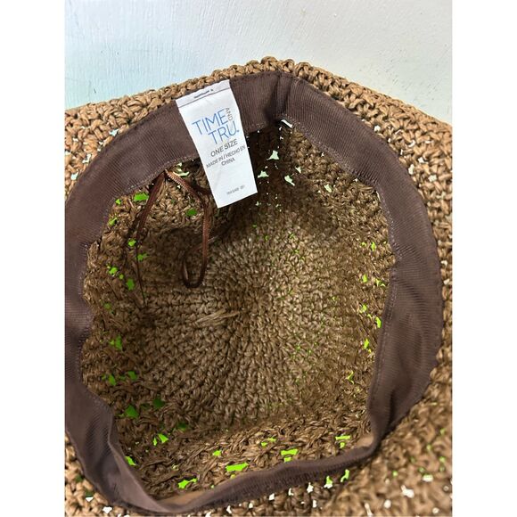 Time and Tru Brown paper beach hat rn#52469 - Picture 4 of 7
